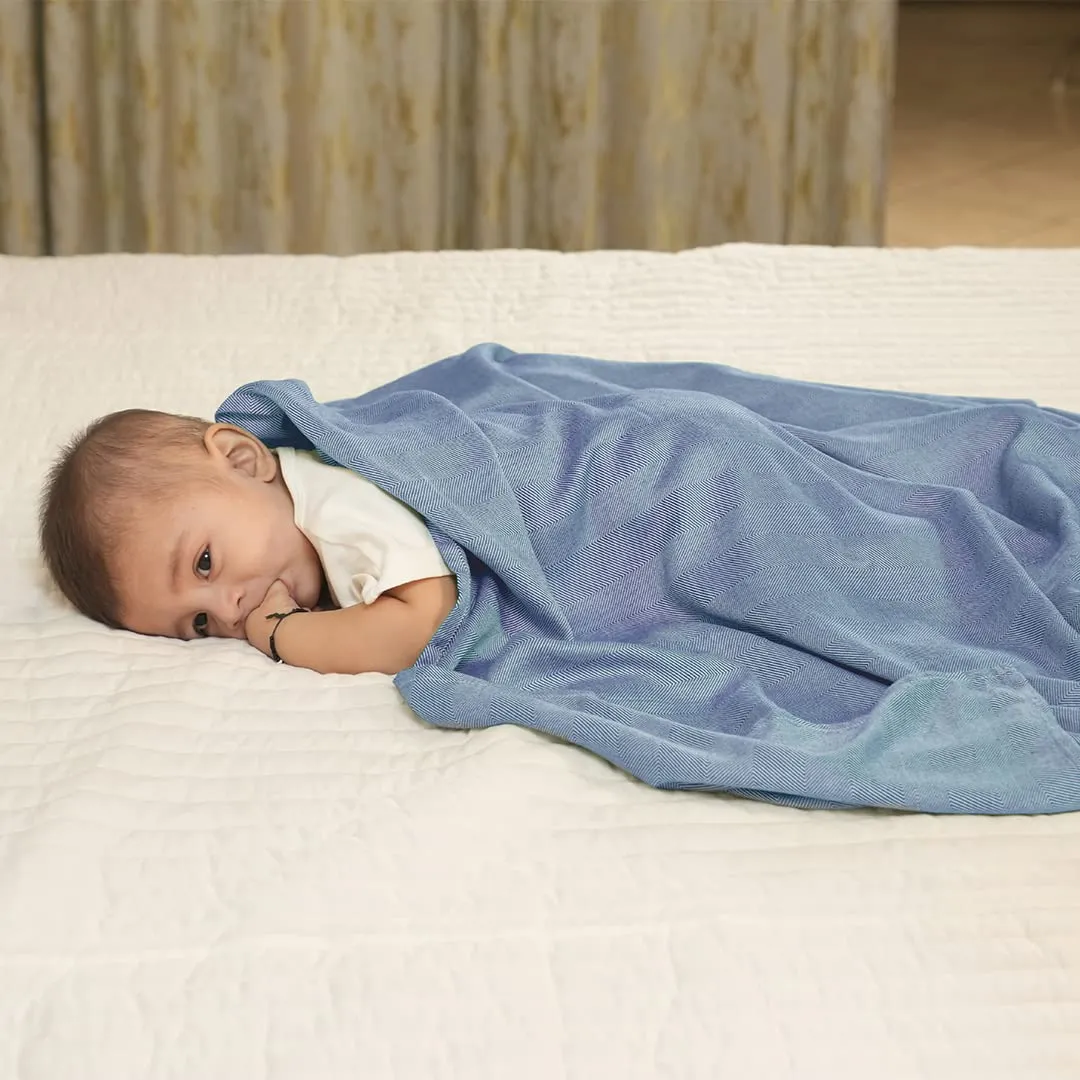 Mush Ultra-Soft, Light weight & Thermoregulating, All Season 100% Bamboo Blanket & Dohar (Navy Blue, Small - 3.33 x 4.5 ft)