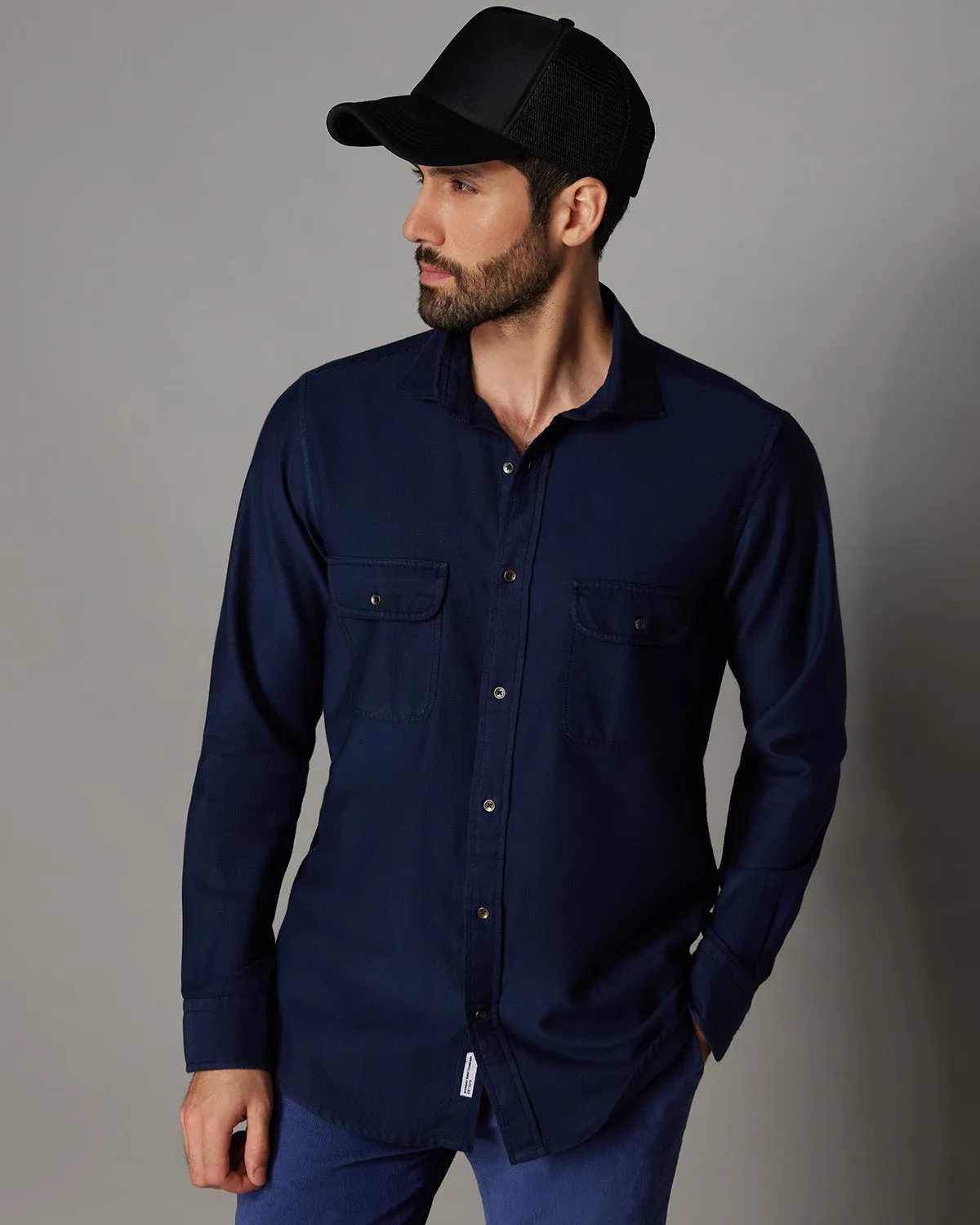 Navy Corduroy Shirt