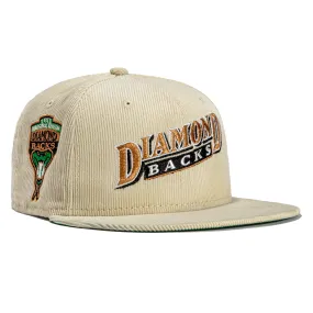 New Era 59Fifty Champagne Corduroy Arizona Diamondbacks Inaugural Patch Word Hat - Tan