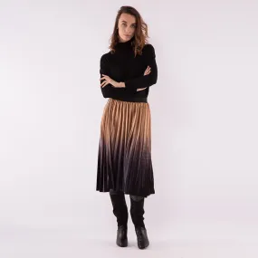 Ombre Velvet Pleated Skirt