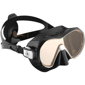 Open Box Aqua Lung Plazma Frameless Panoramic Diving Mask - Black/Black with Amber Lens