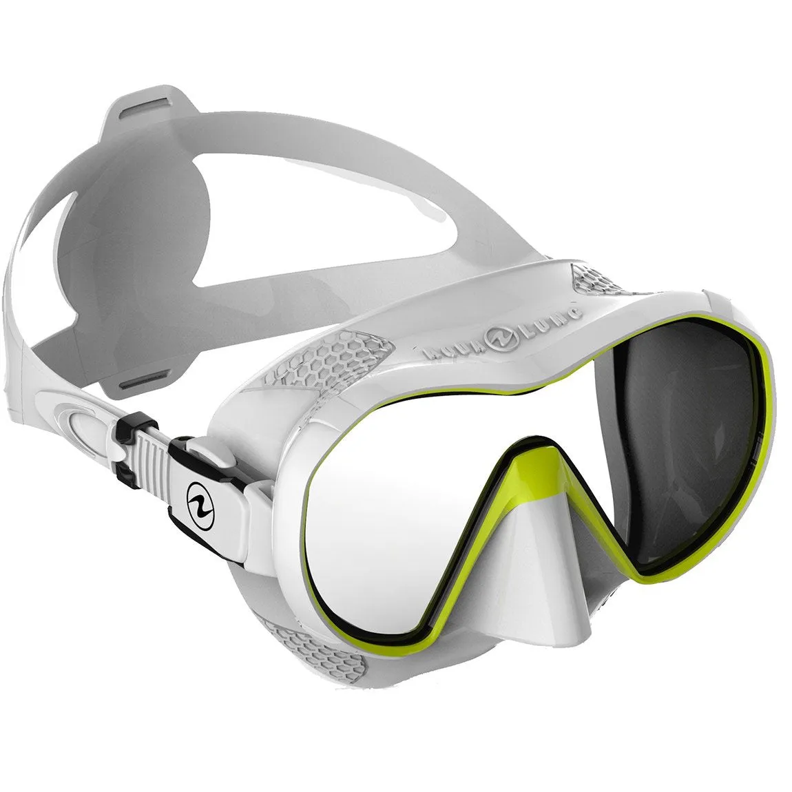 Open Box Aqua Lung Plazma Frameless Panoramic Diving Mask - White/Yellow