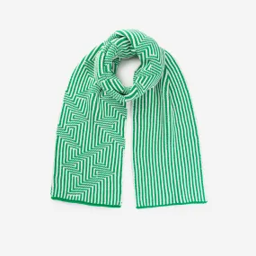 Optical Stripe Big Knit Scarf