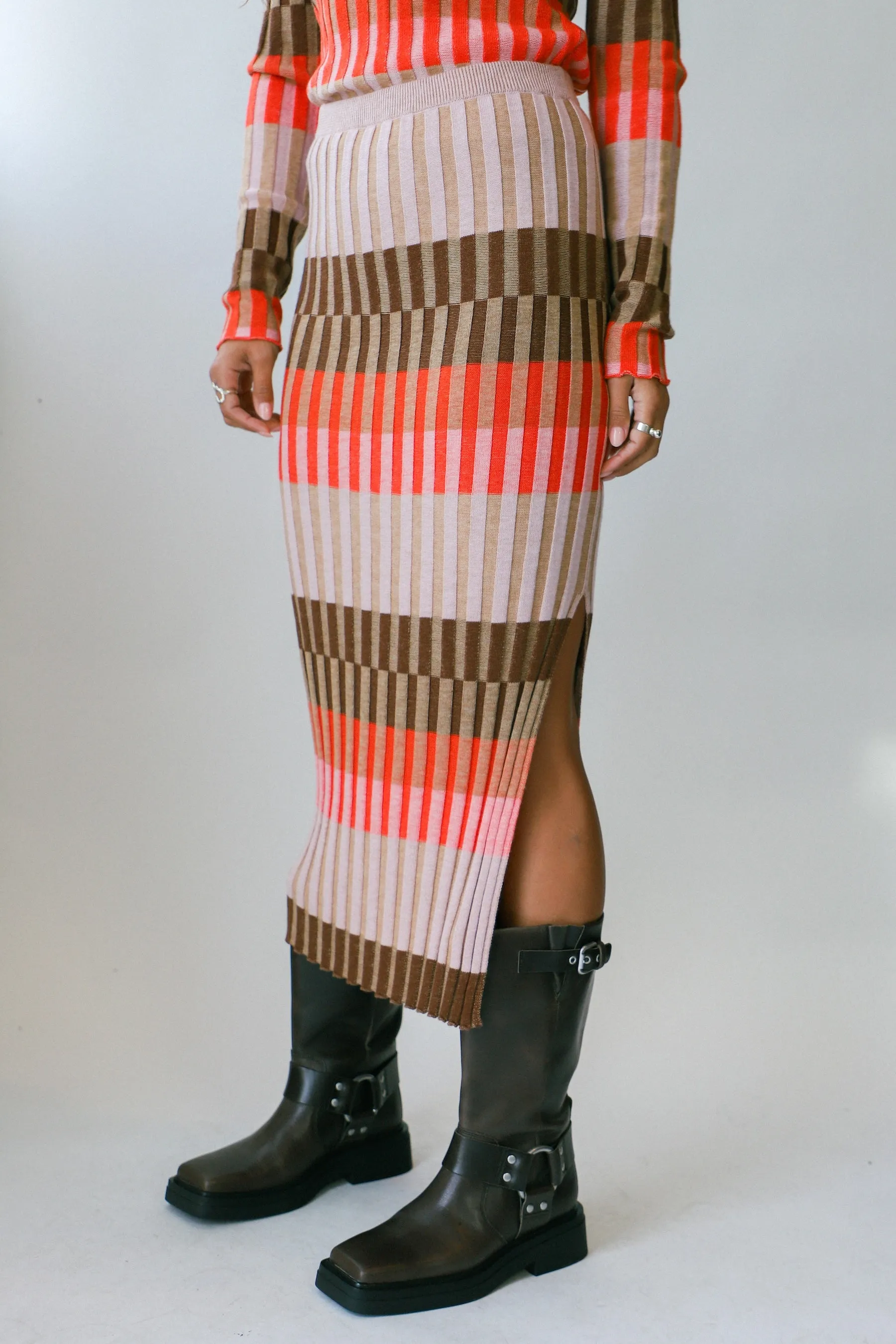 Orange Block Bodhi Skirt