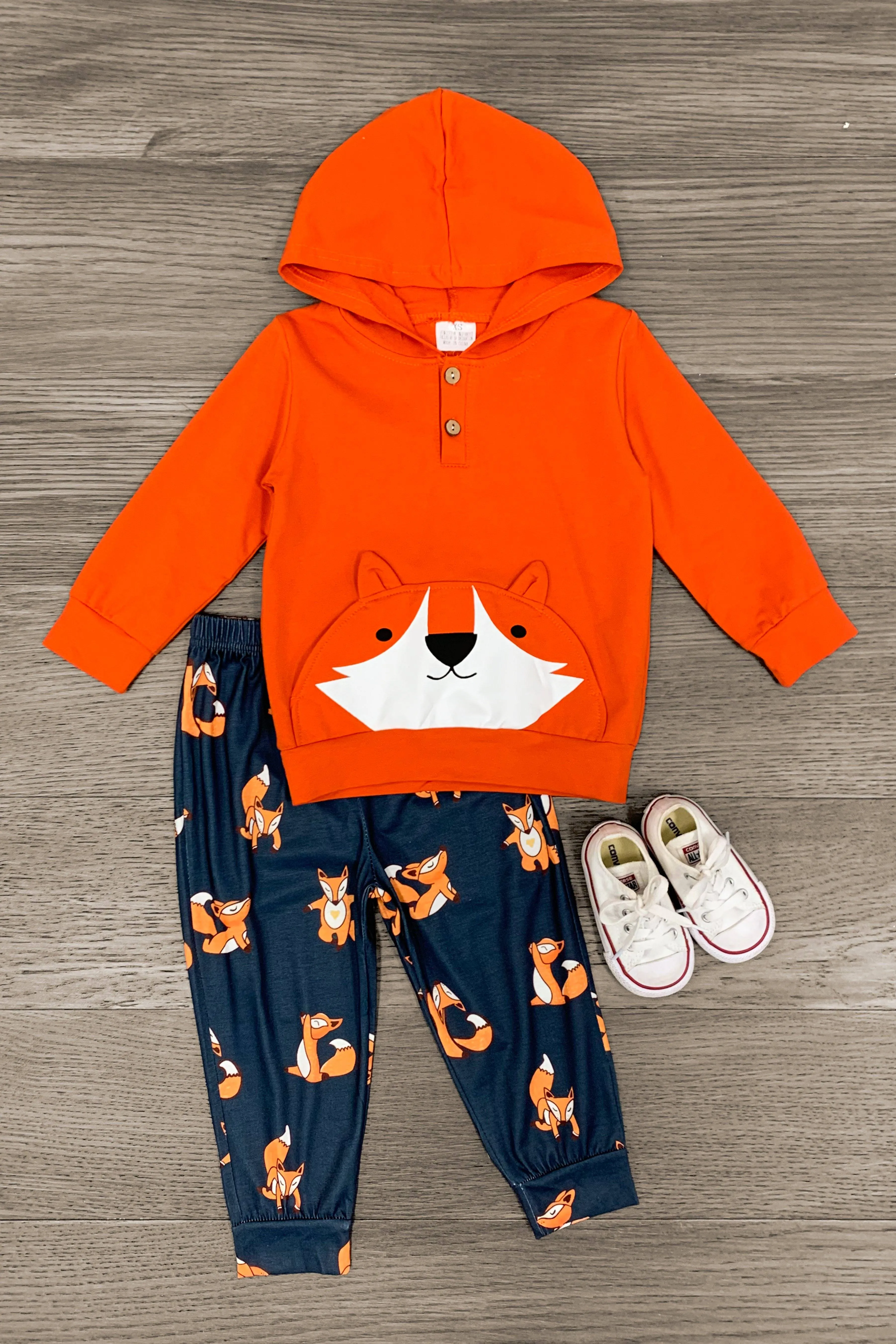 Orange Fox Hoodie Lounge Set