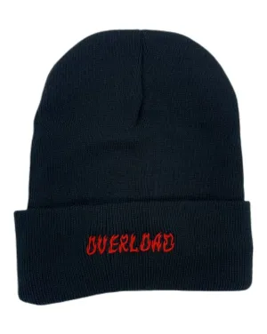 Overload World On Fire Beanie Fold Over Fleeced Lined - Black