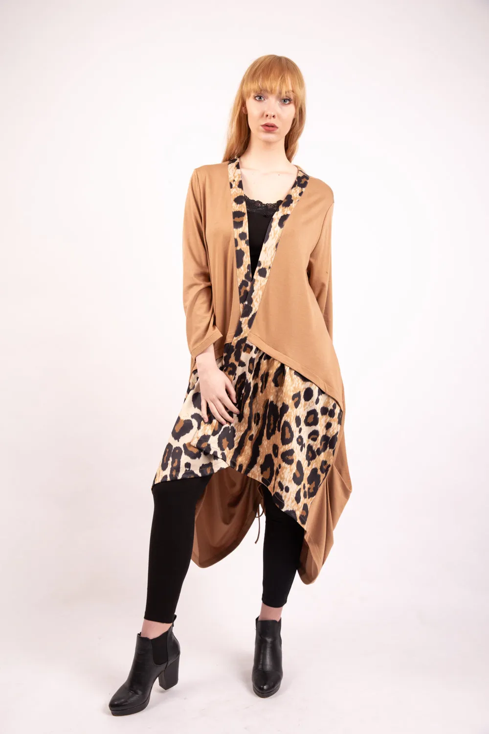 Oversized Leopard Print Long Sleeve Jacket