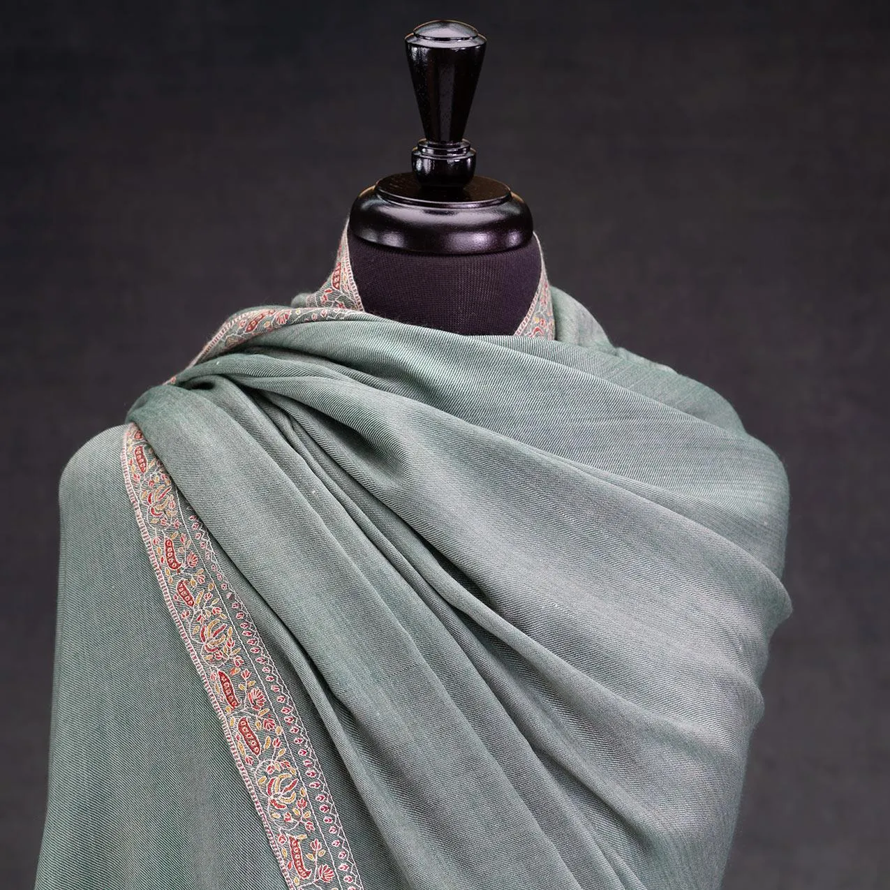 Paladar Sozni Pashmina 'The Colours of Sunrise' Green Mountains