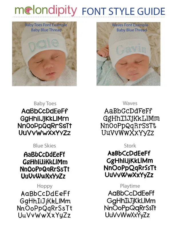 Personalized Blue Newborn Baby Boy Hospital Beanie Hat With Pom Pom Infant Hat Newborn Hat