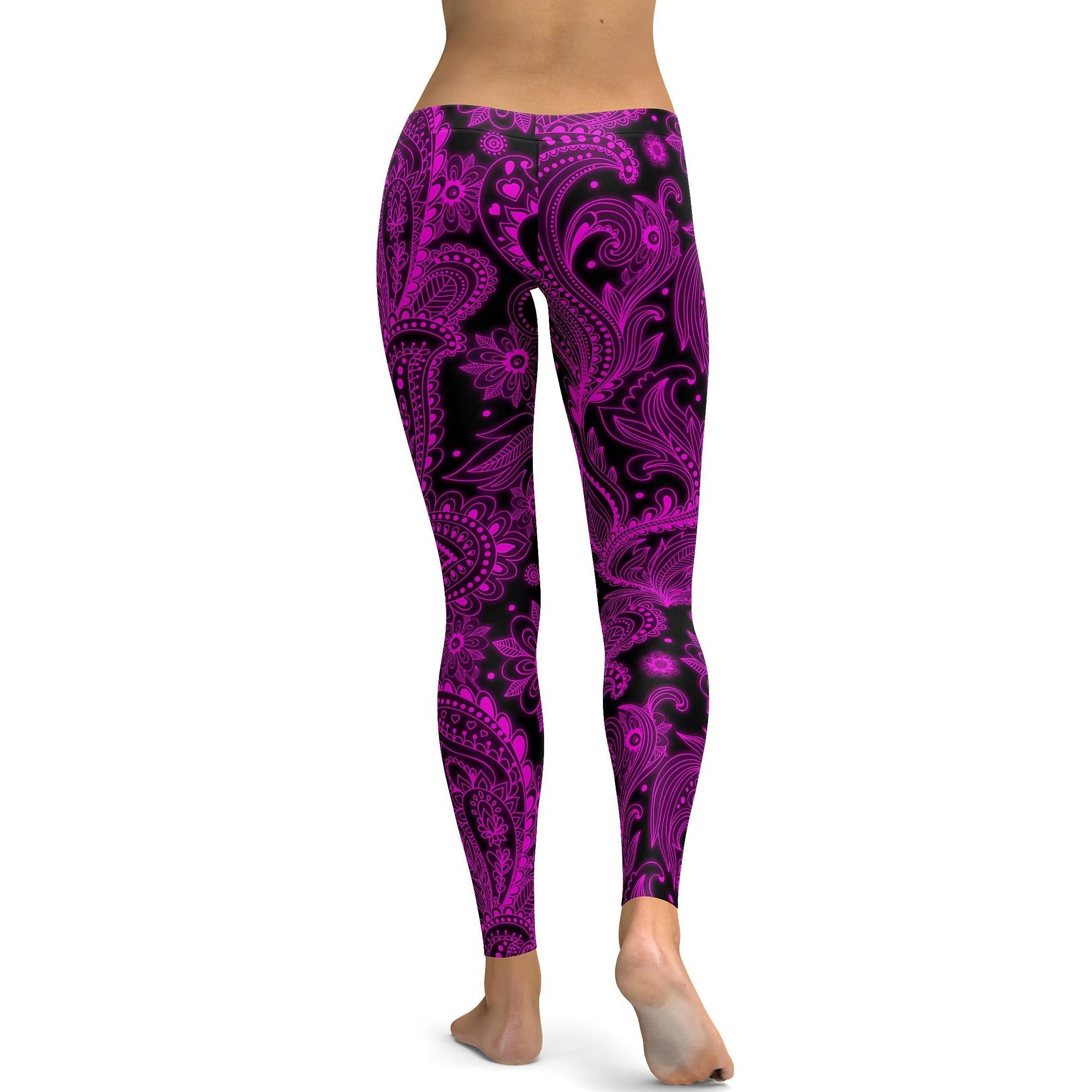 Pink Glowing Floral Leggings