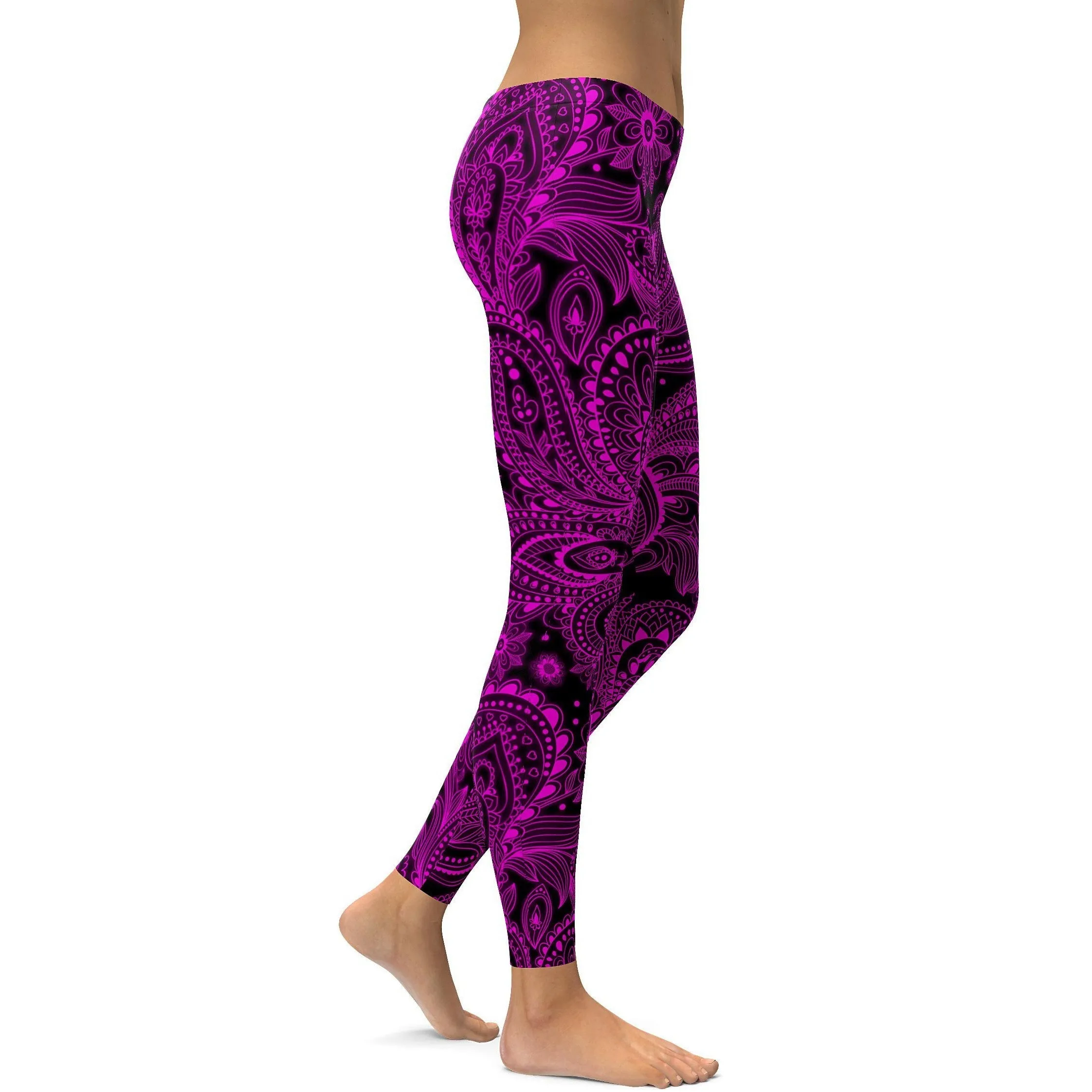 Pink Glowing Floral Leggings