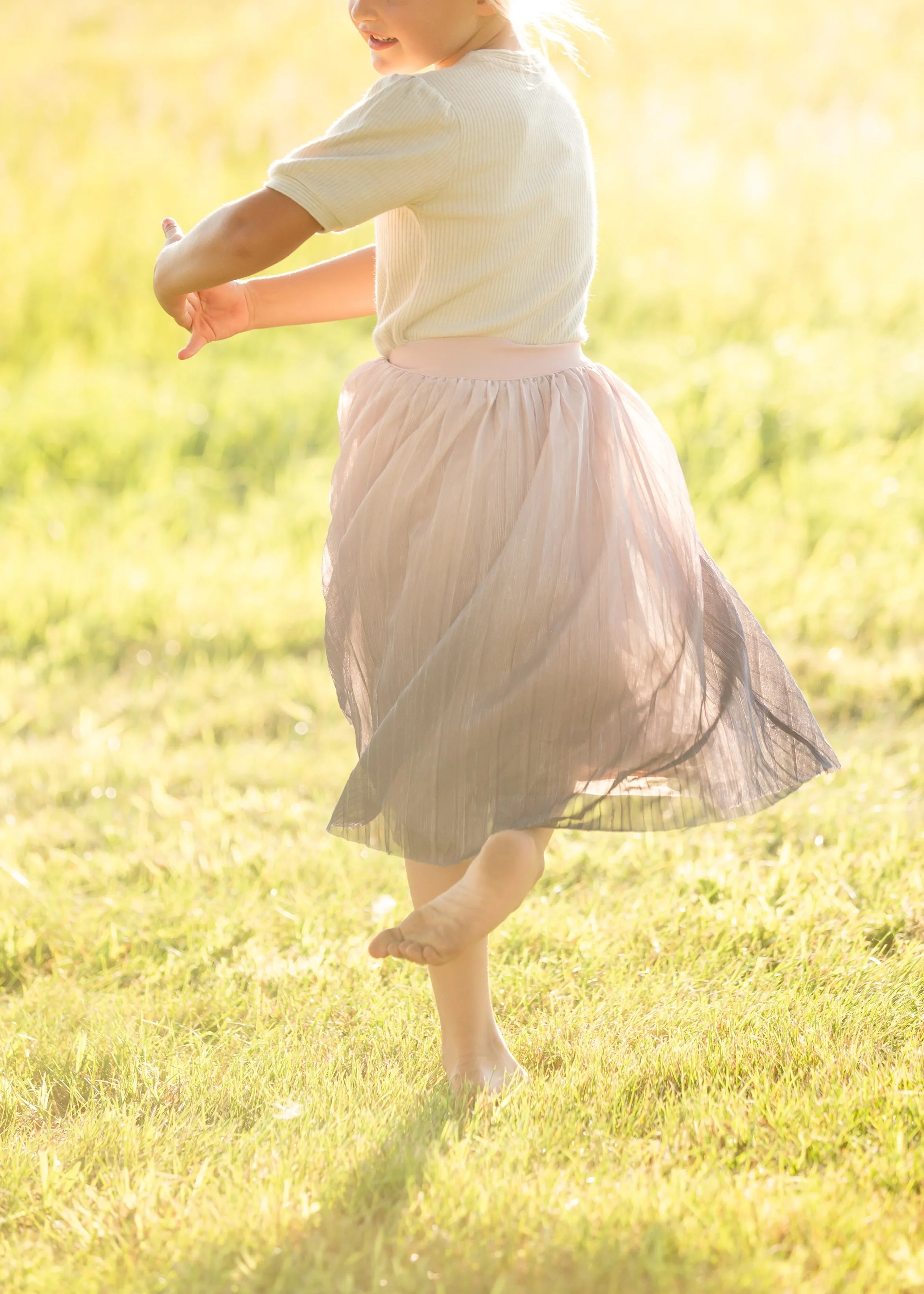 Pink Ombre Tulle Midi Skirt