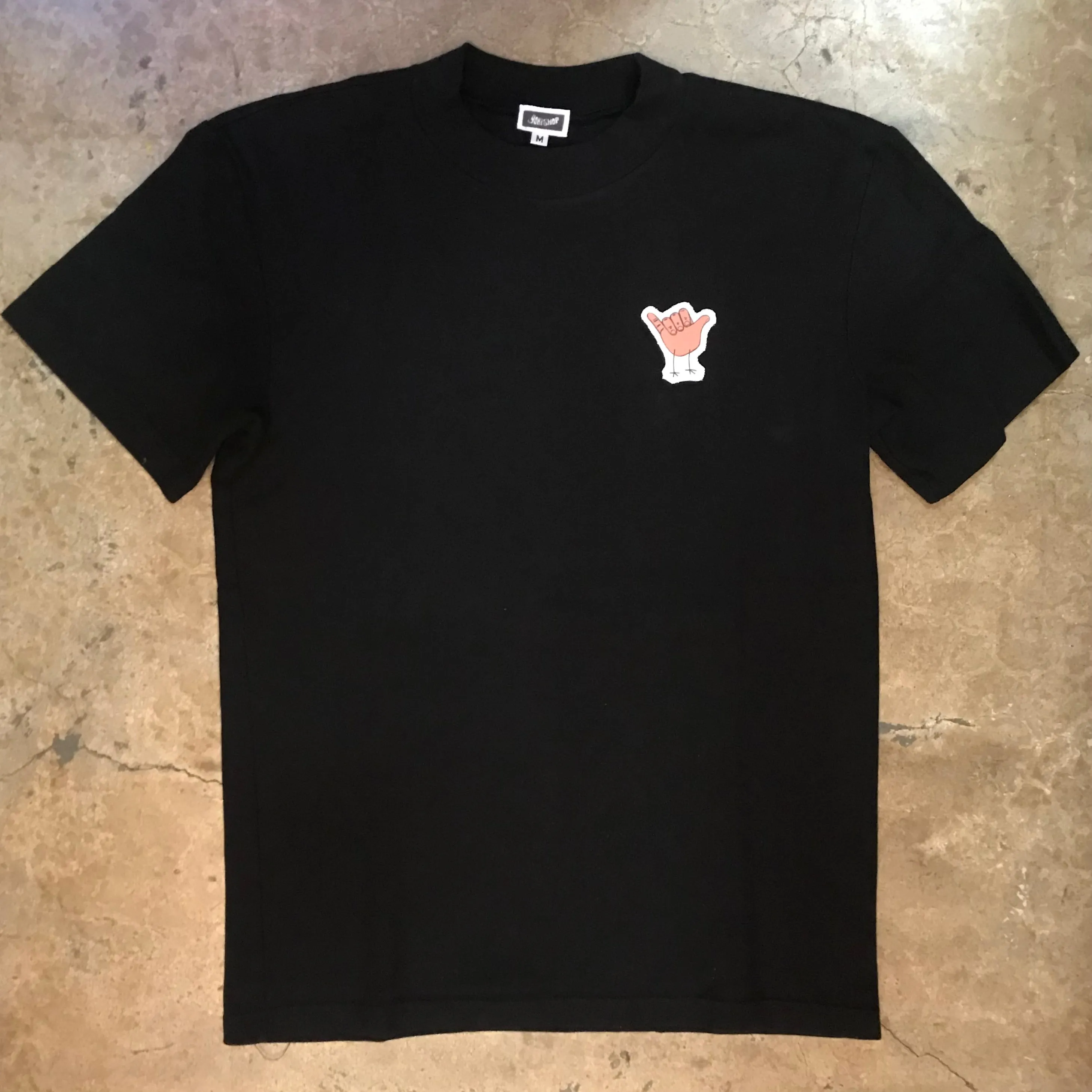 Pique Mock Turtleneck T-Shirt with New Shaka Bird Legs Patch