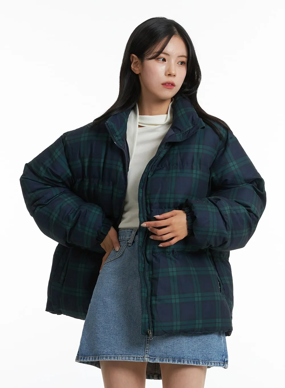 Plaid Oversized Puffer Jacket OD301