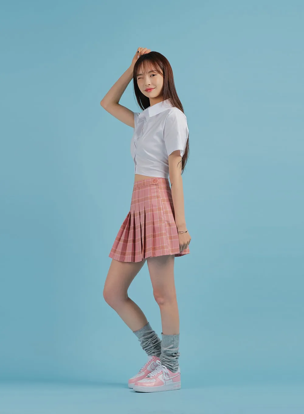 Plaid Pleated Tennis Skirt BA27