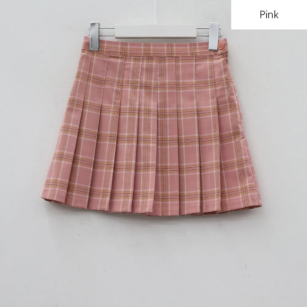 Plaid Pleated Tennis Skirt BA27