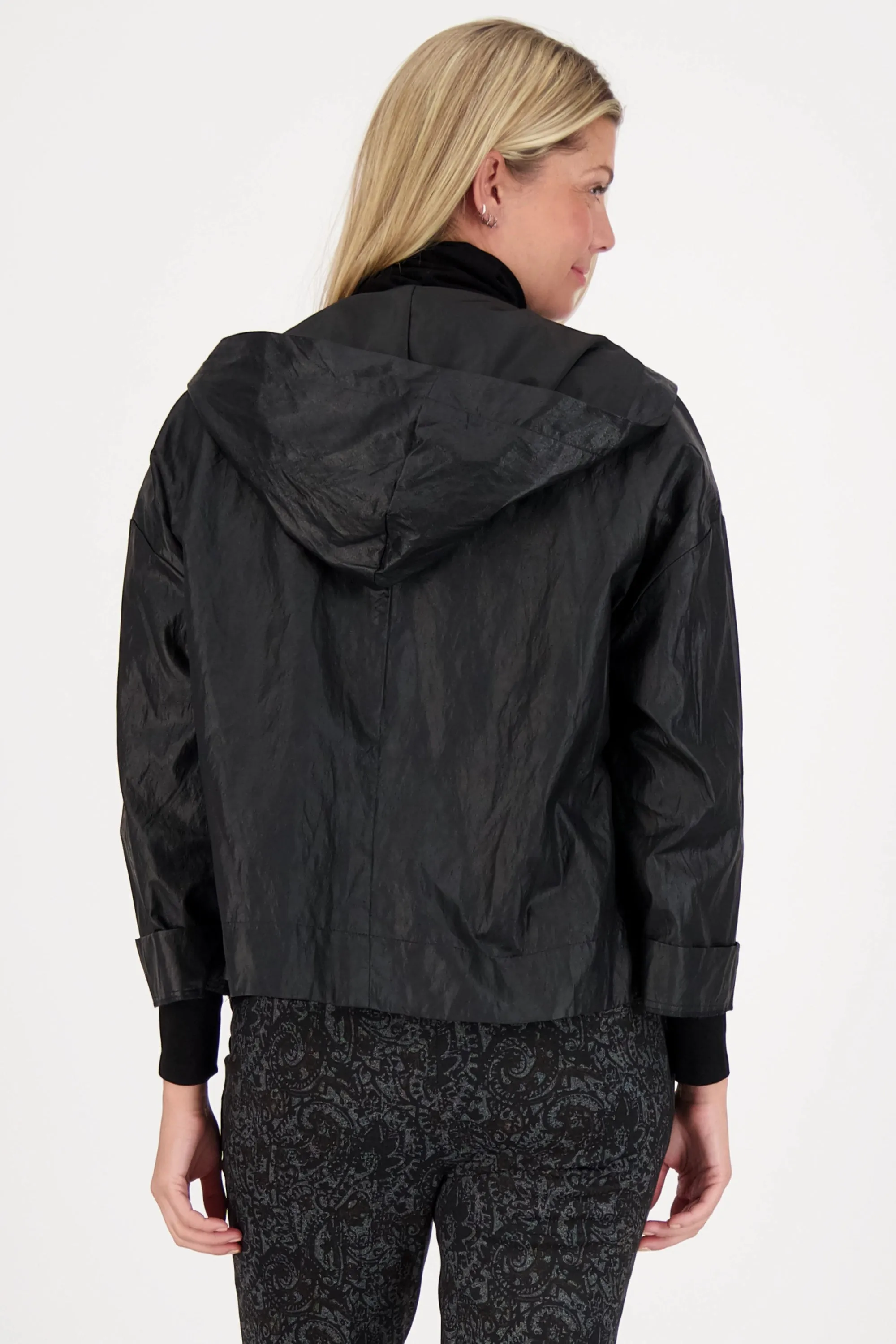 PLEATHER HOODIE JACKET