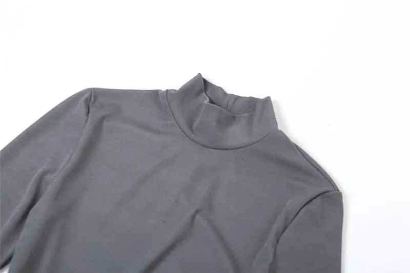 Pre Order:  Grey Turtleneck Slim Fit Dress