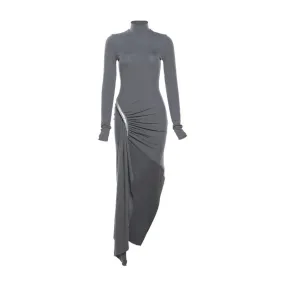 Pre Order:  Grey Turtleneck Slim Fit Dress