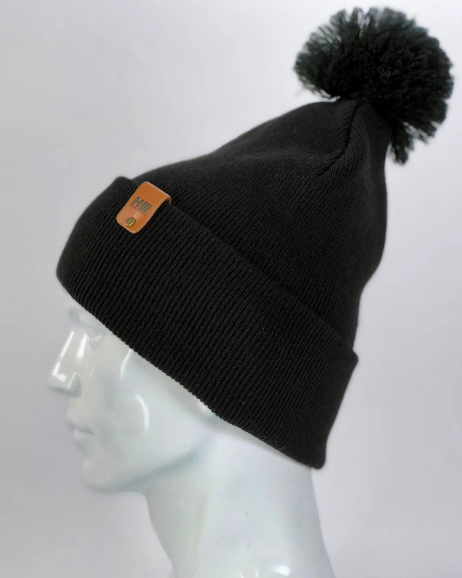 PTD 106 HAAKWEAR Pom Pom Beanie - Made in USA - Black