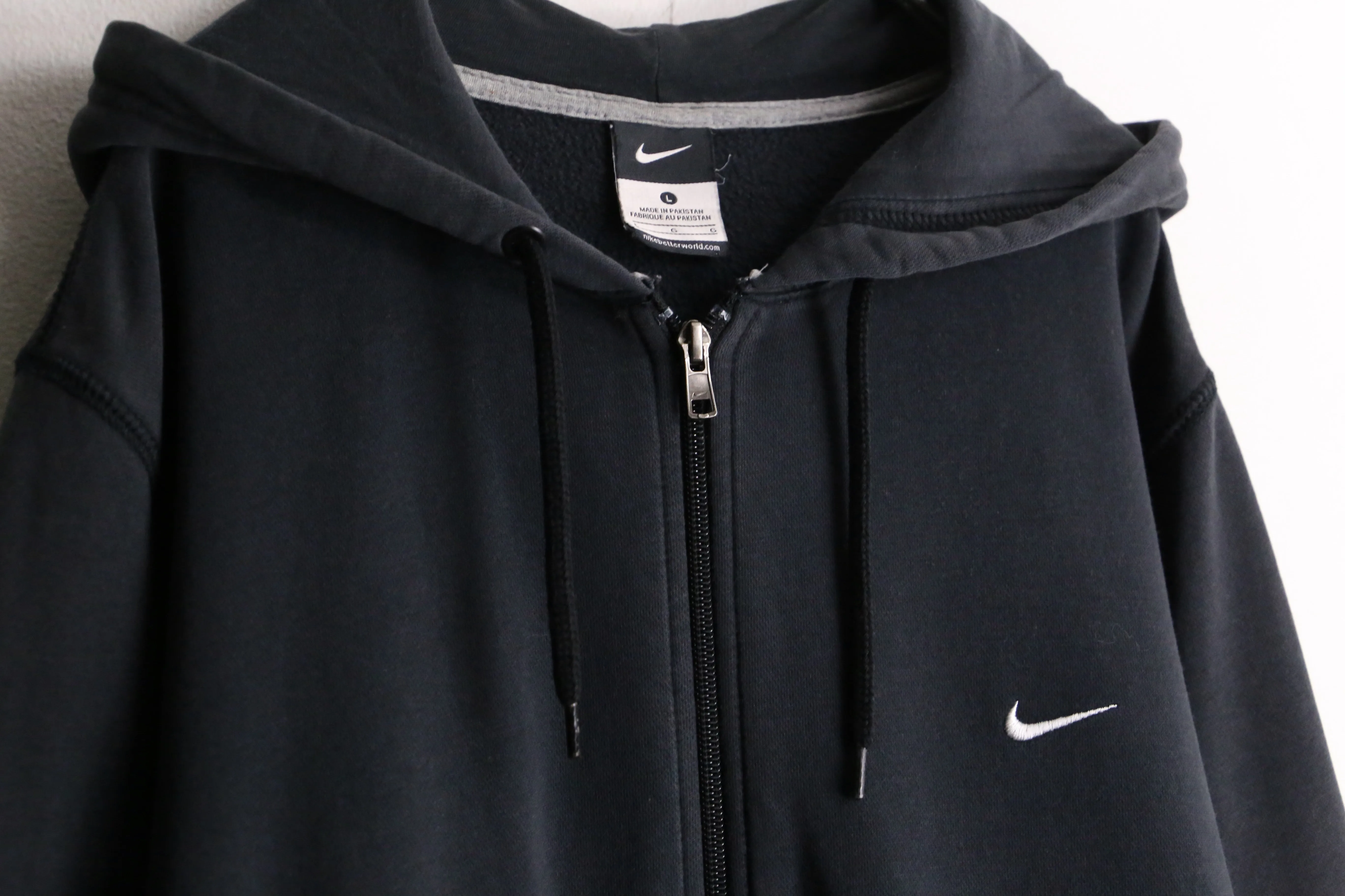 "NIKE" black color logo design parka