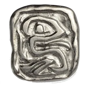 "Timur" Abstract Silver 1/2" / 11mm Metal Shank Button, From JHB Spain  # FJ-73