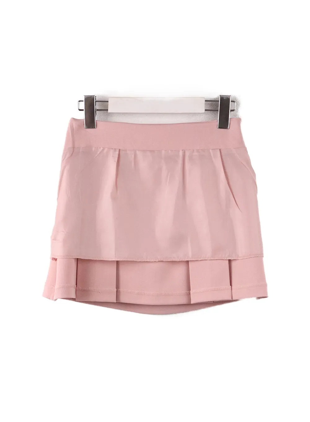 Ribbon Pleated Mini Skirt IF408