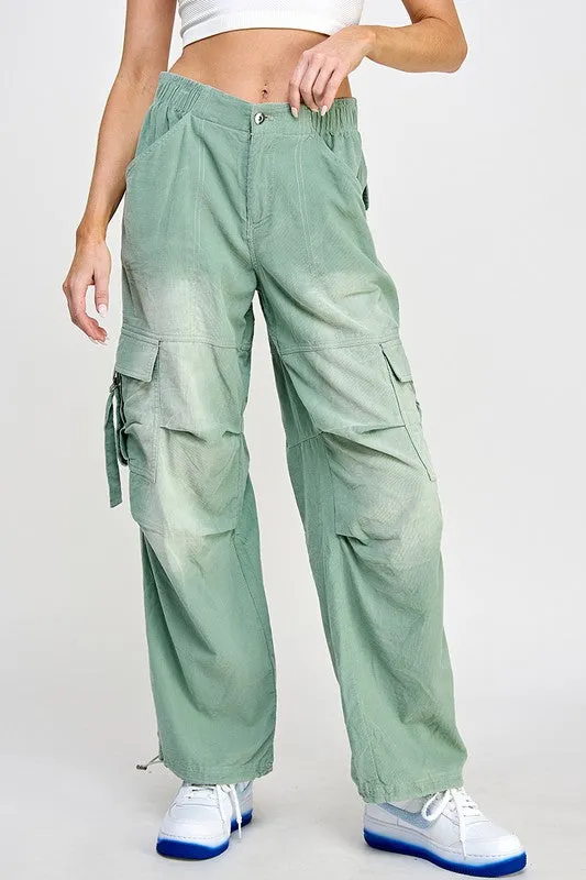 Sage Corduroy Cargo Pants