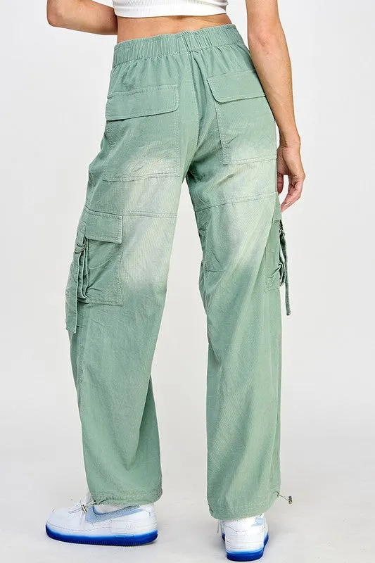 Sage Corduroy Cargo Pants