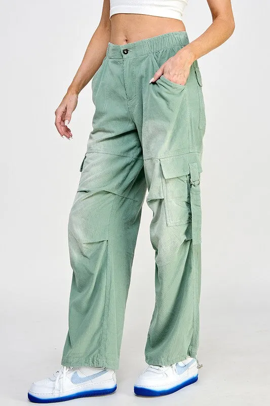 Sage Corduroy Cargo Pants