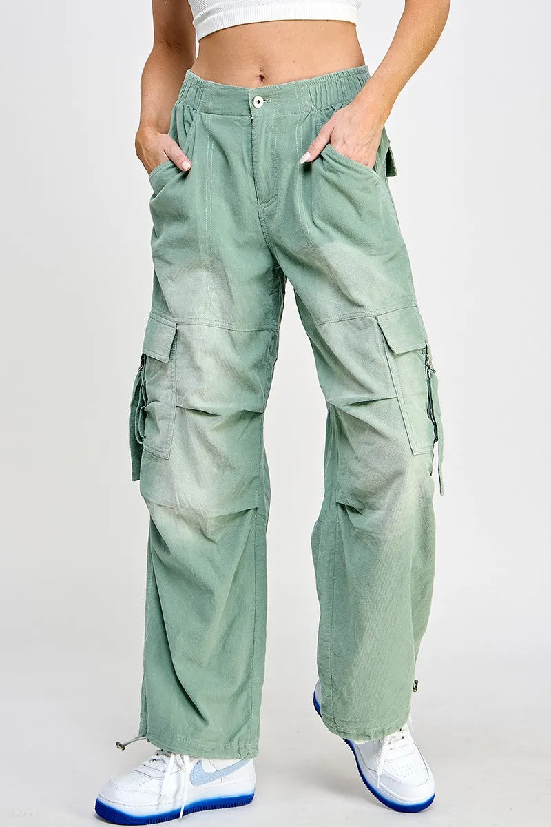 Sage Corduroy Cargo Pants