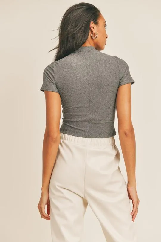 Sage The Label Reyna Mockneck Crop Top