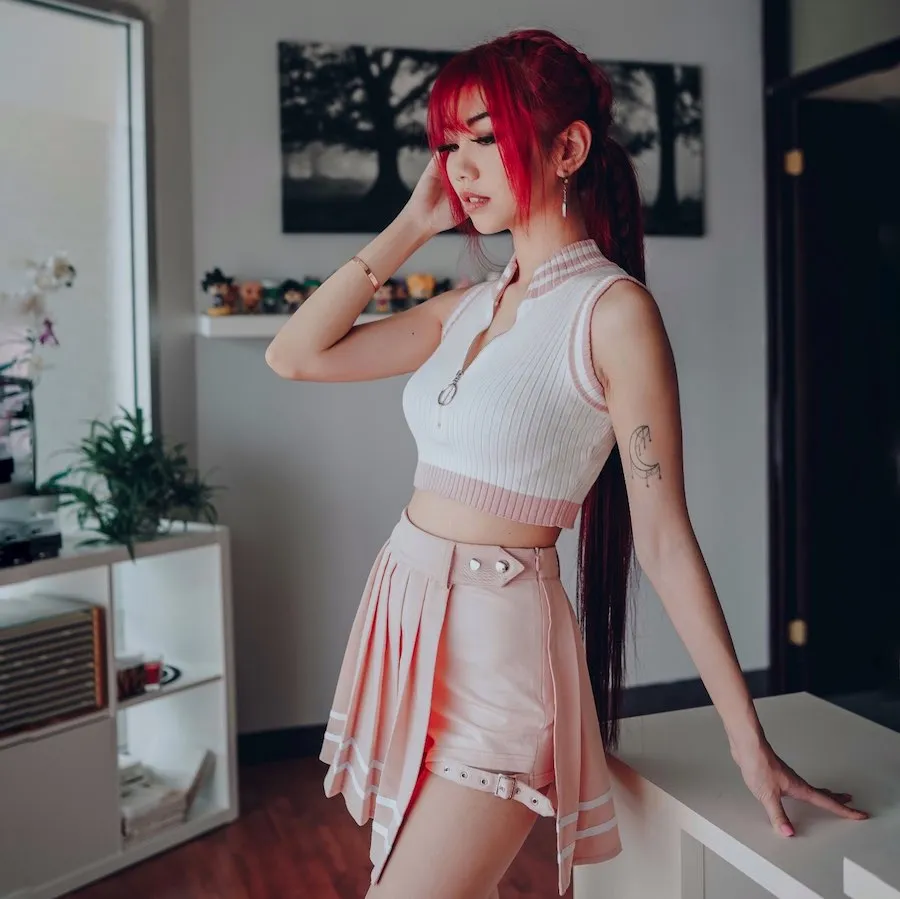 Sakura Button Strap Skort