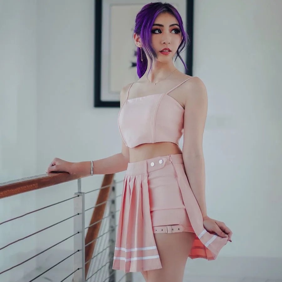 Sakura Button Strap Skort