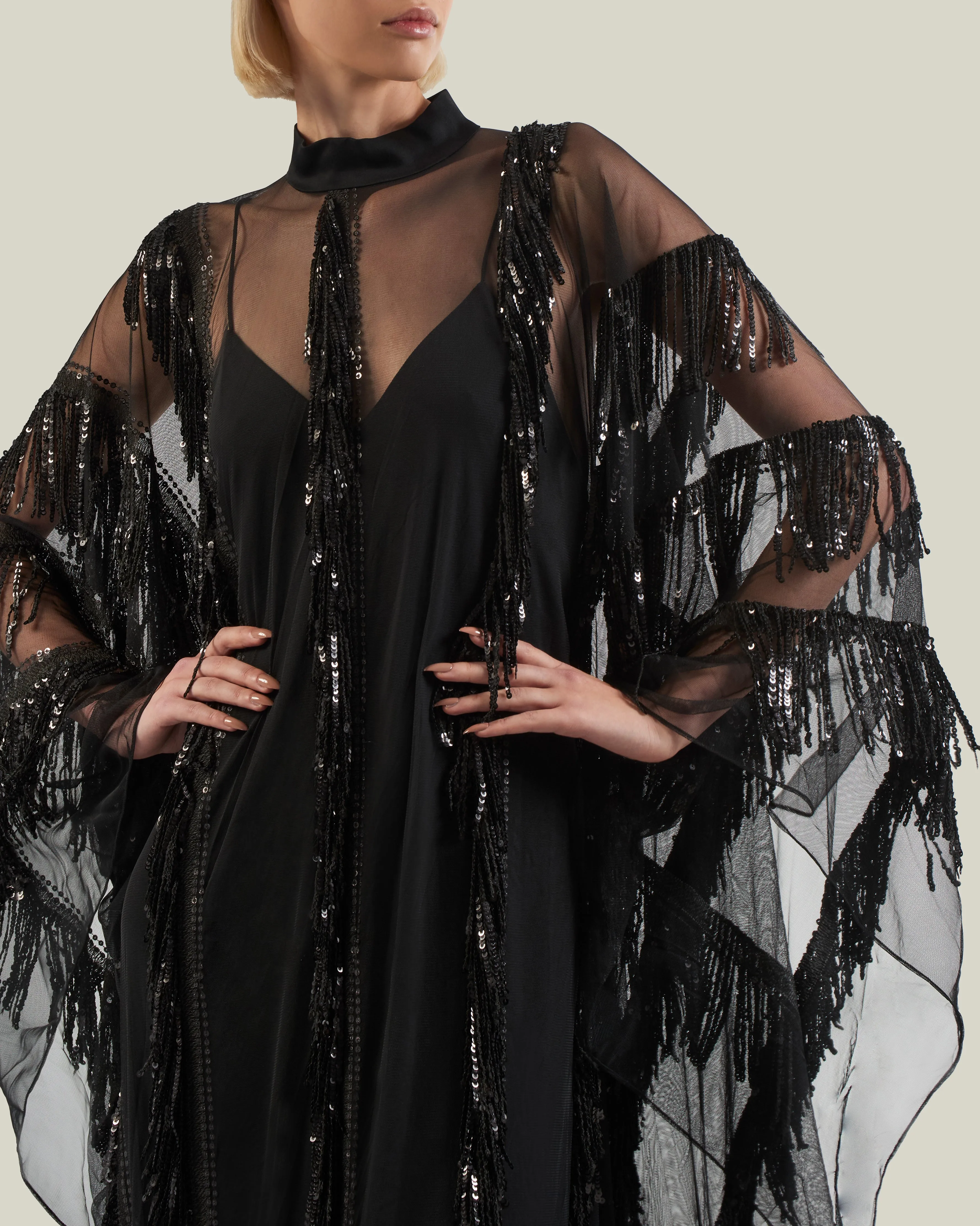 Showgirl Kaftan in Black