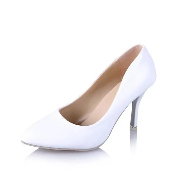 Size 34-45 women pumps 2018 new fashion sexy prom party shoes classic white black pink light green OL office career high heels