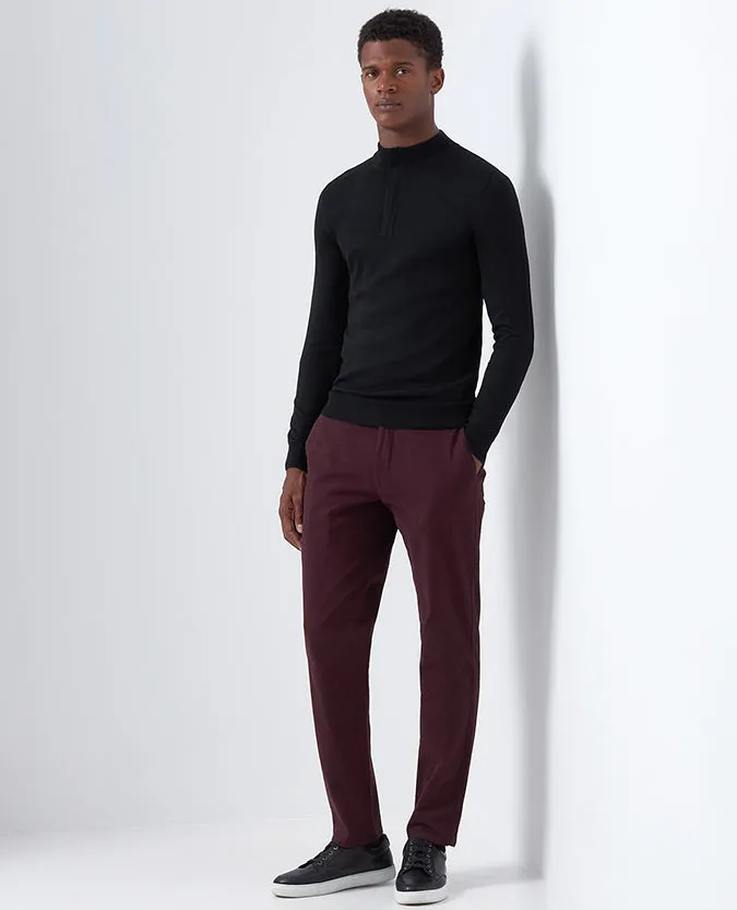 Slim Fit Merino Wool-Blend Half-Zip Sweater