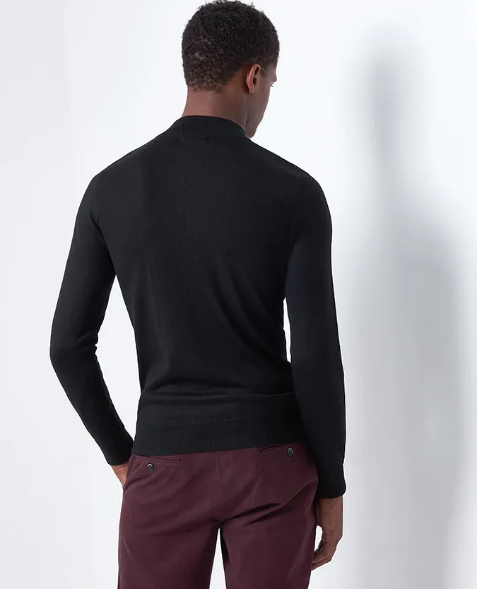 Slim Fit Merino Wool-Blend Half-Zip Sweater