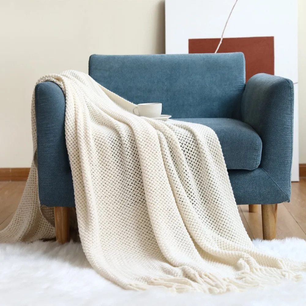 Sofa Blanket Knitted Shawl in Solid Color