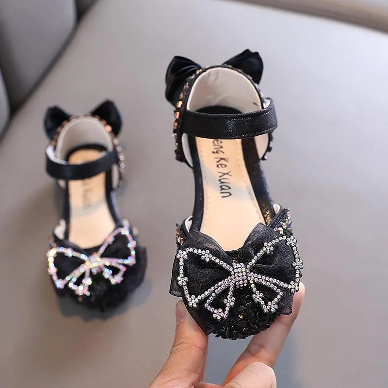 Sparkling Princess Shoes Exquisite Bow Design Comfort Meets Style The Ideal Shoes for Girls