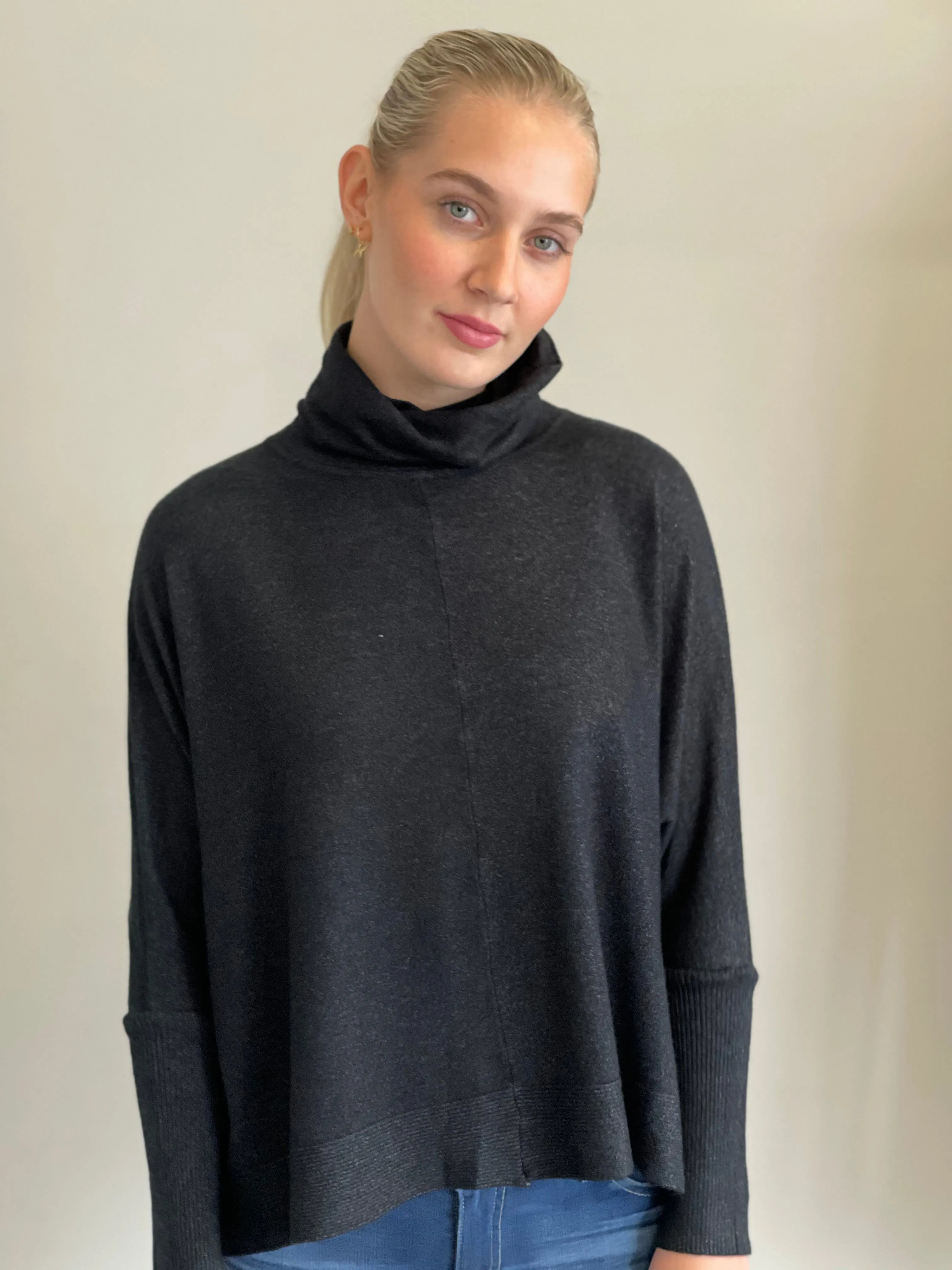 SPENCER ROLL NECK KNIT IN MIDNIGHT