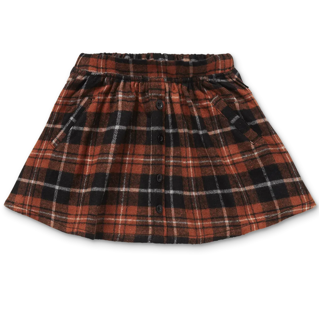 Sproet & Sprout Skirt Flannel Check | Barn Red