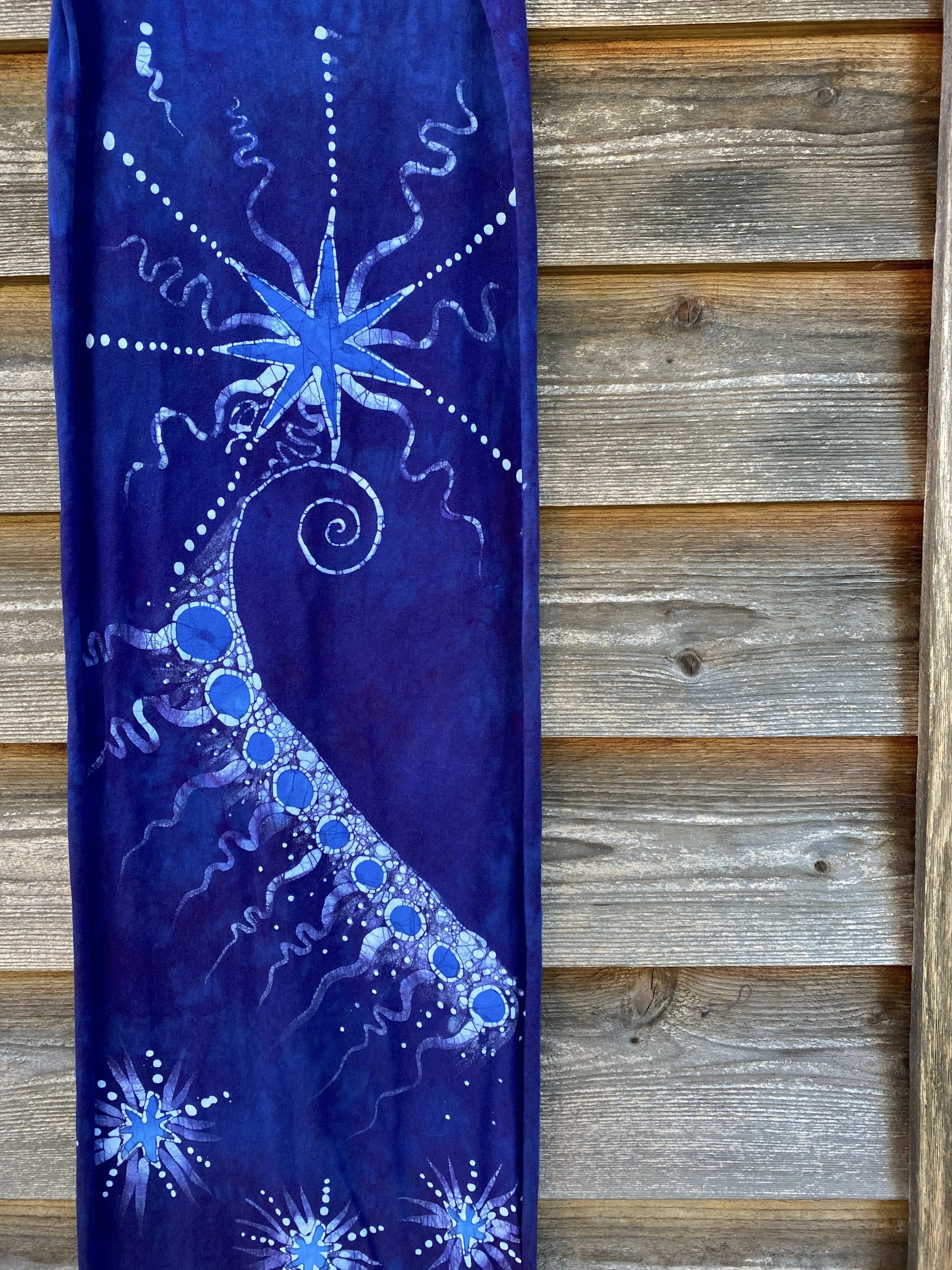 Starseed Moongazer  - Hand Painted Organic Knit Fabric Scarf