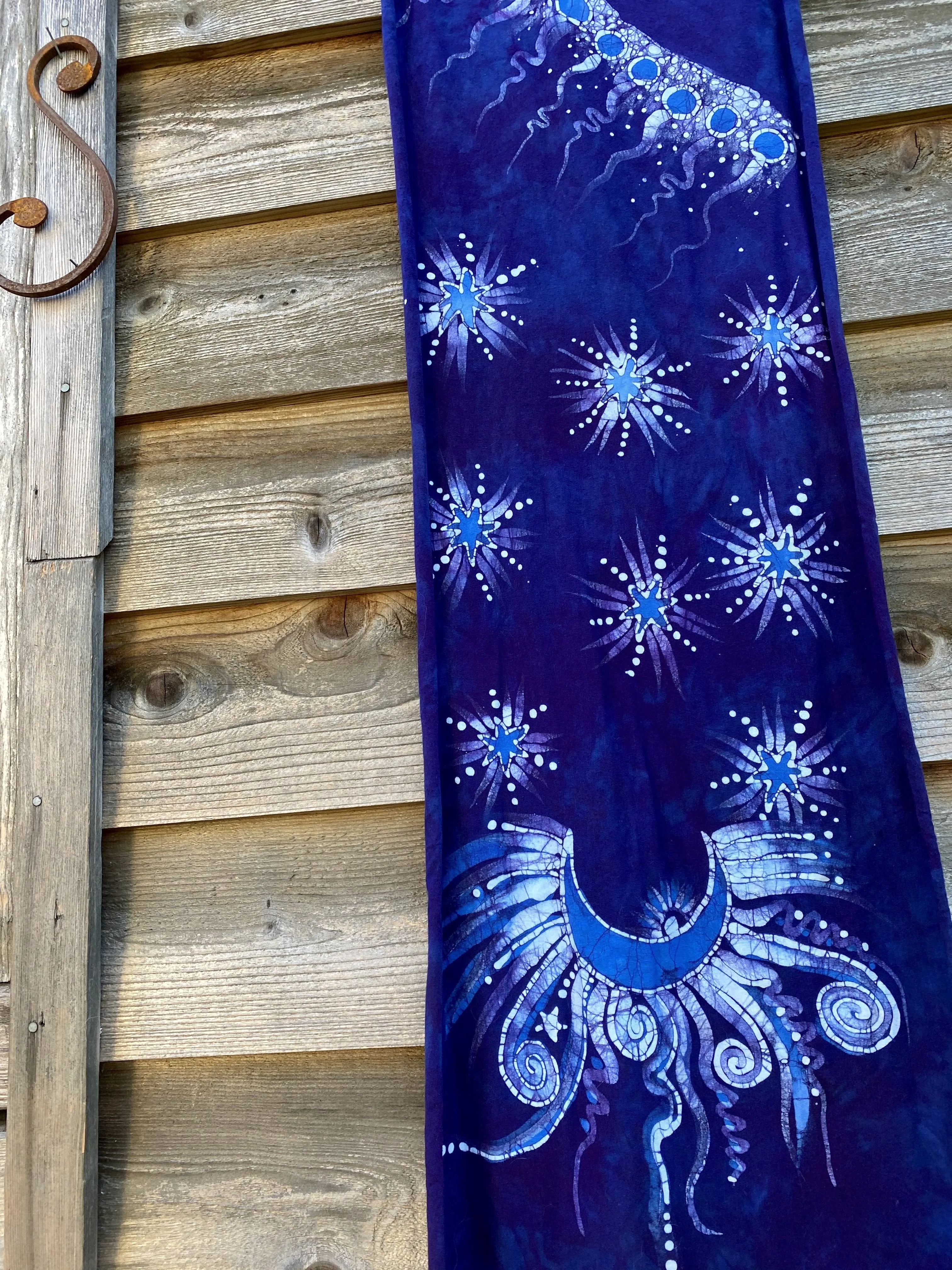 Starseed Moongazer  - Hand Painted Organic Knit Fabric Scarf