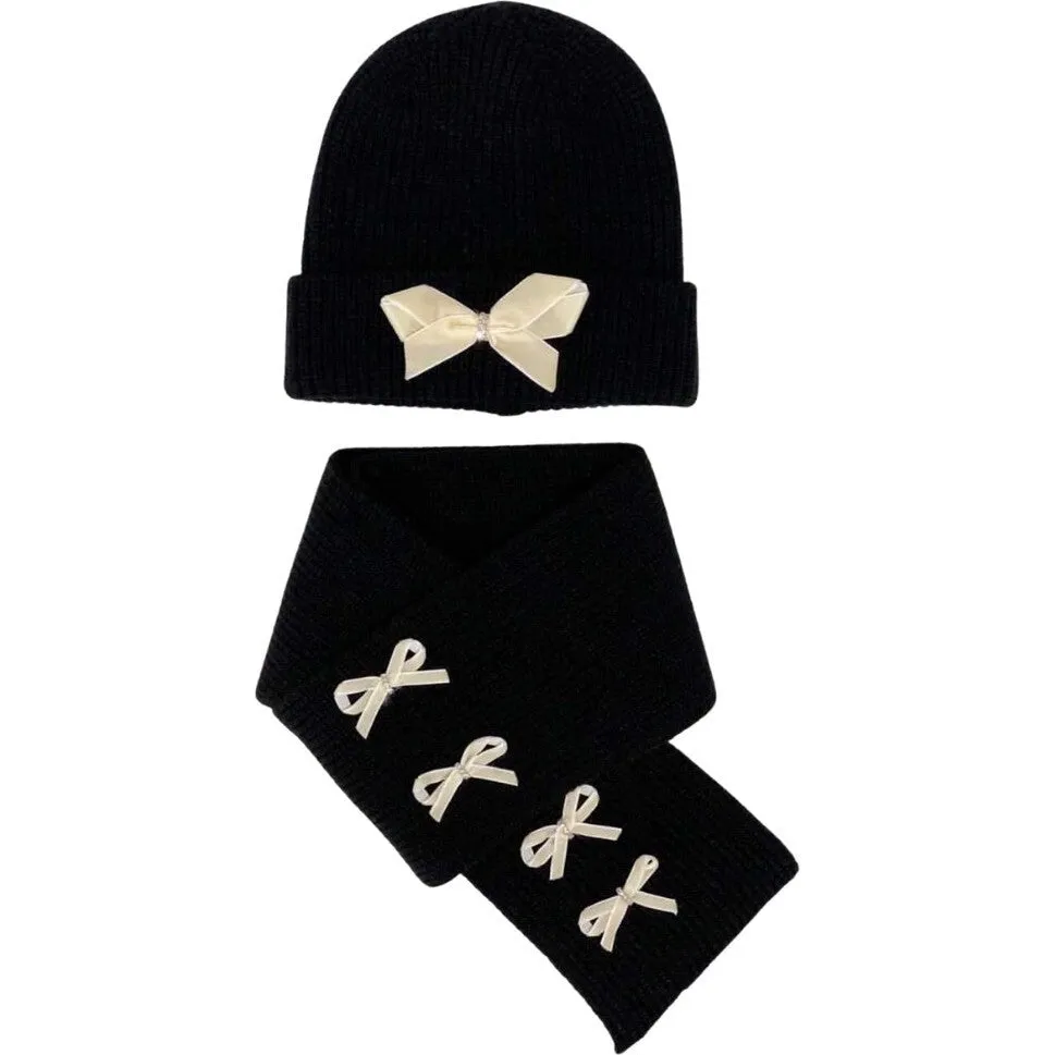 Stella Hat And Scarf Set - Black