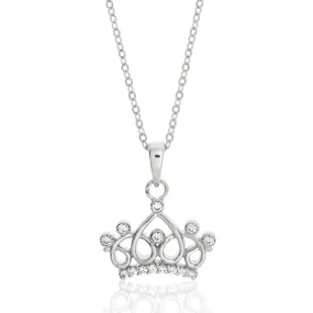 Sterling Silver Cubic Zirconia Princess Crown Pendant