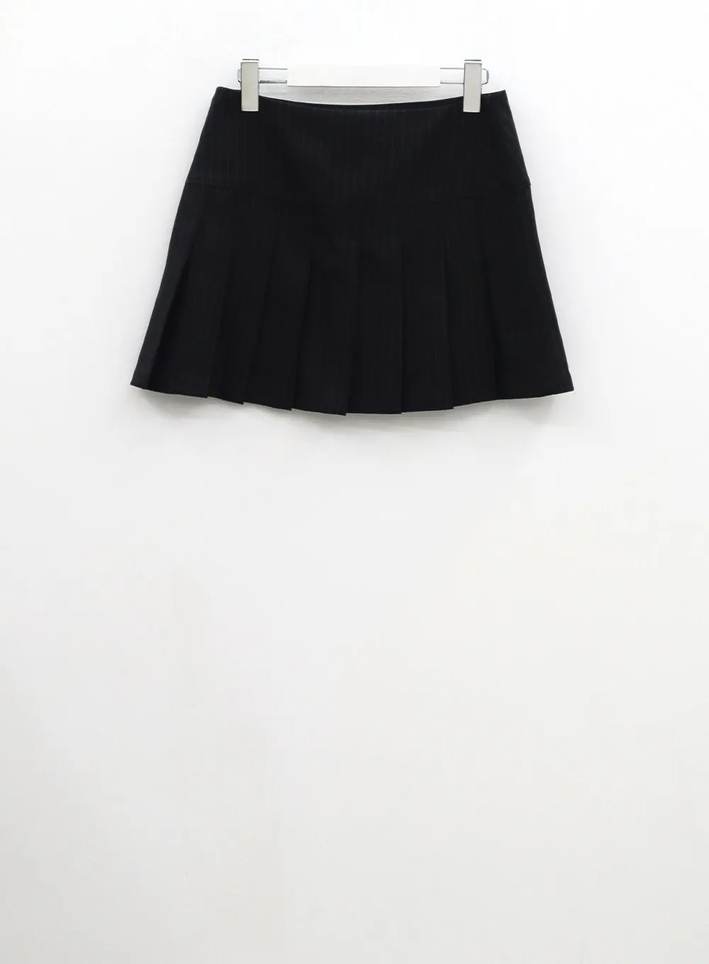 Stripe Pattern Pleated Mini Skirt CM310