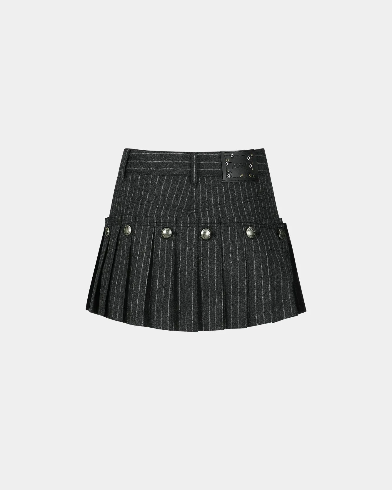 STRIPE WOOL SKORT apa761w(BLACK)