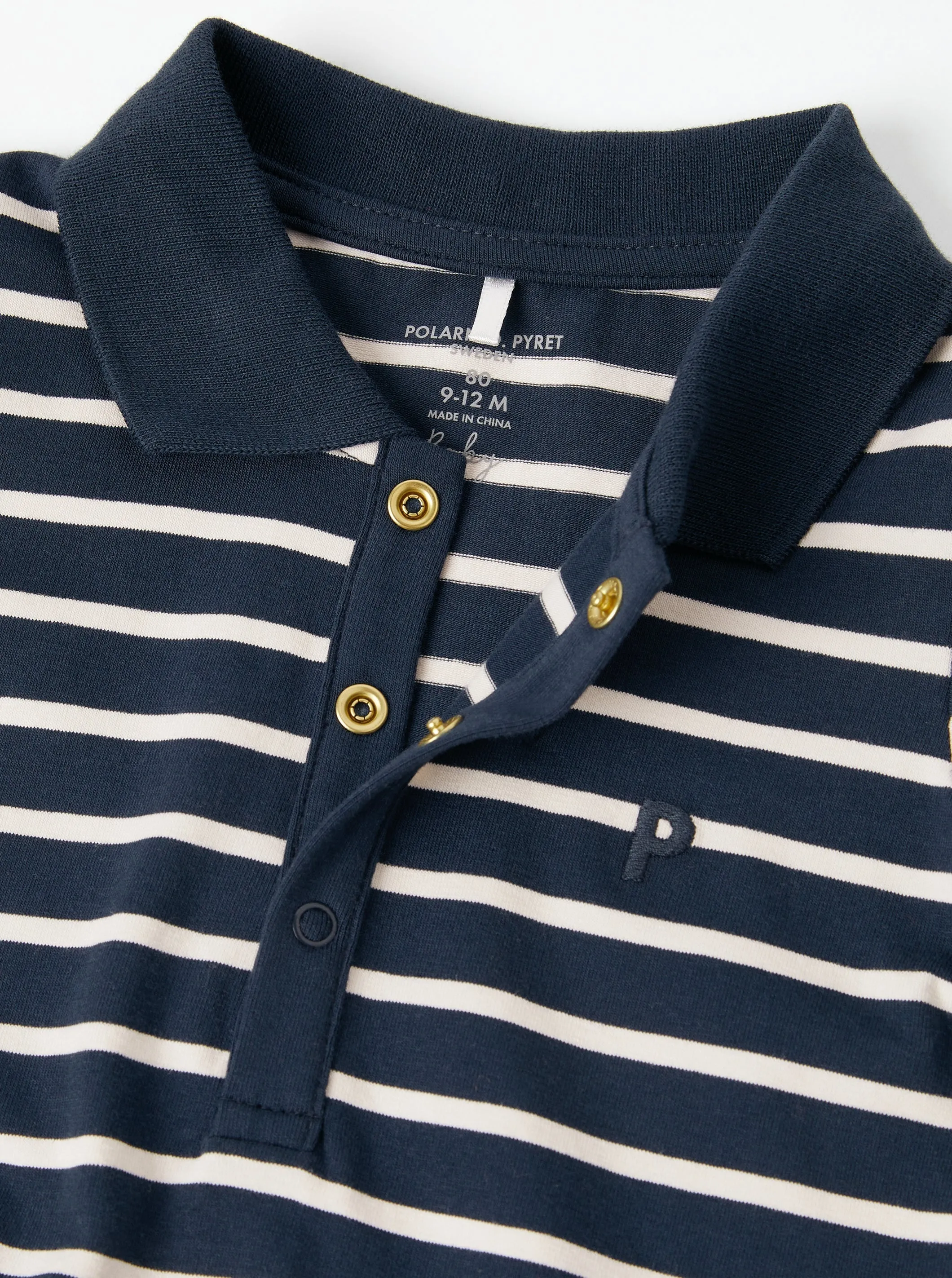 Striped Polo Shirt Babygrow