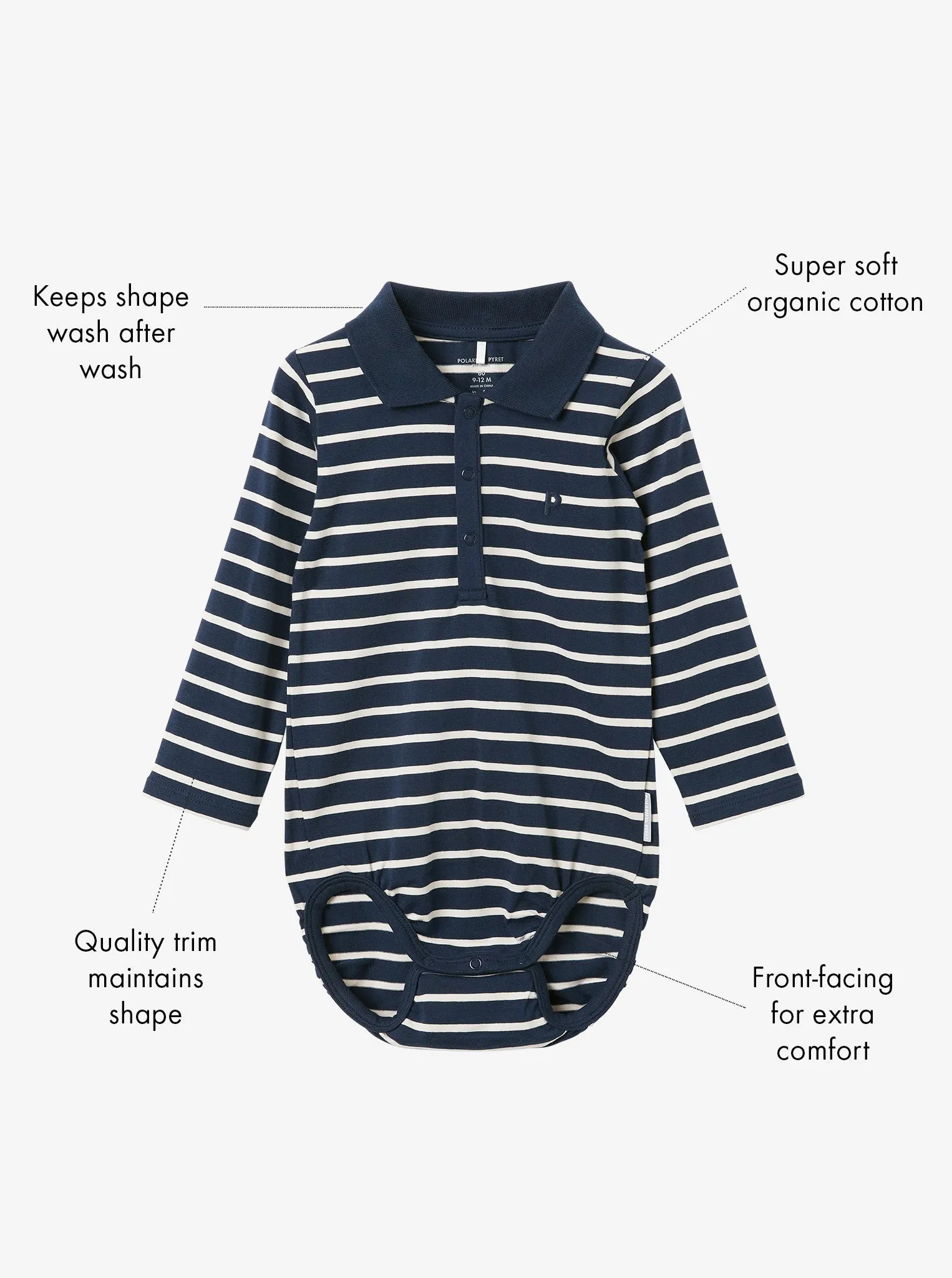 Striped Polo Shirt Babygrow